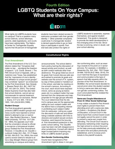 LGBTQ Students on Your Campus: What are their rights?