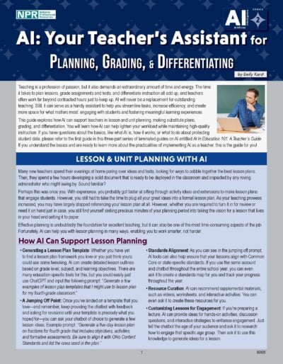AI: Your Teacher's Assistant for Planning, Grading, & Differentiating